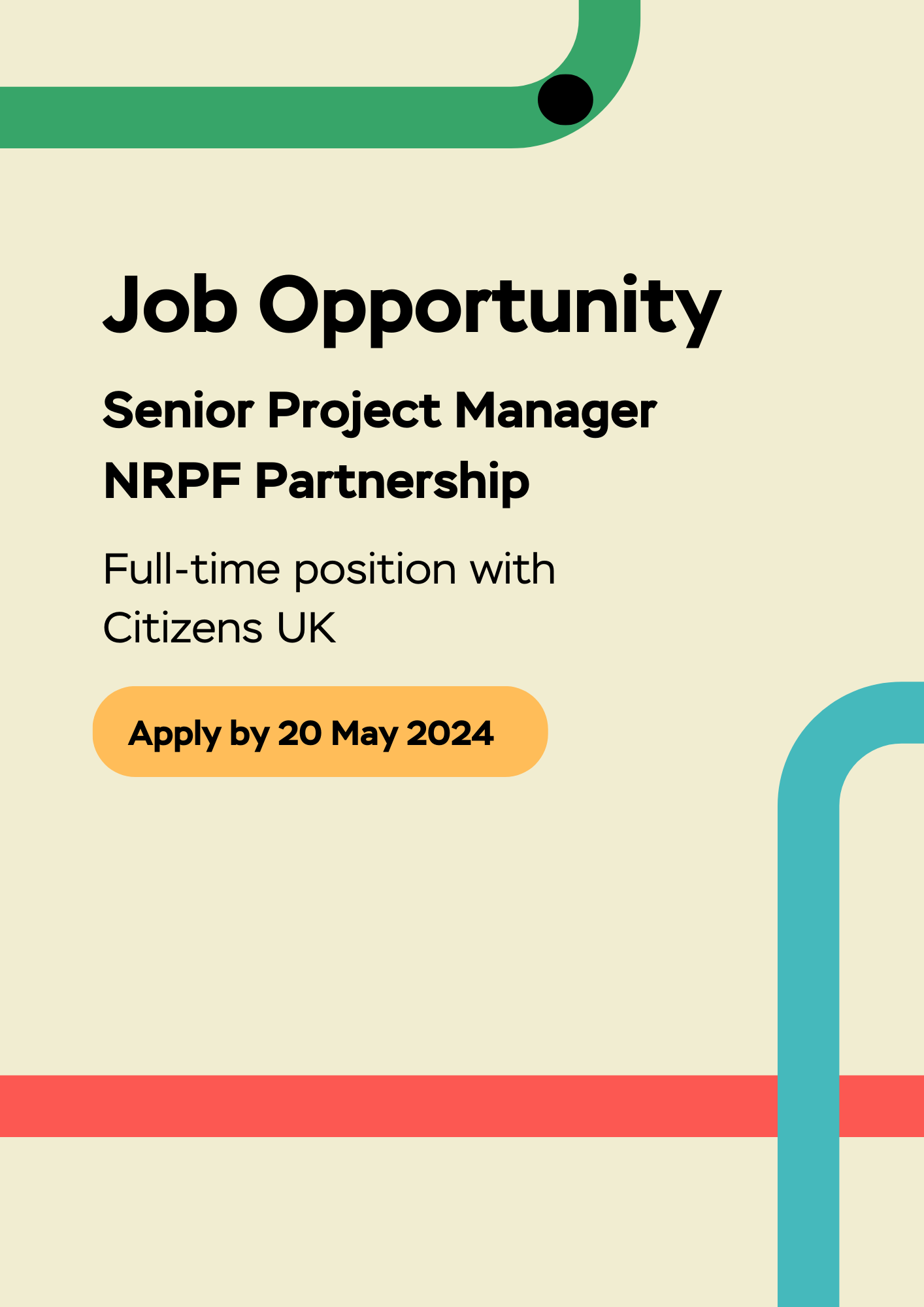 Job opportunity: Senior Project Manager for NRPF Partnership (at Citizens UK)